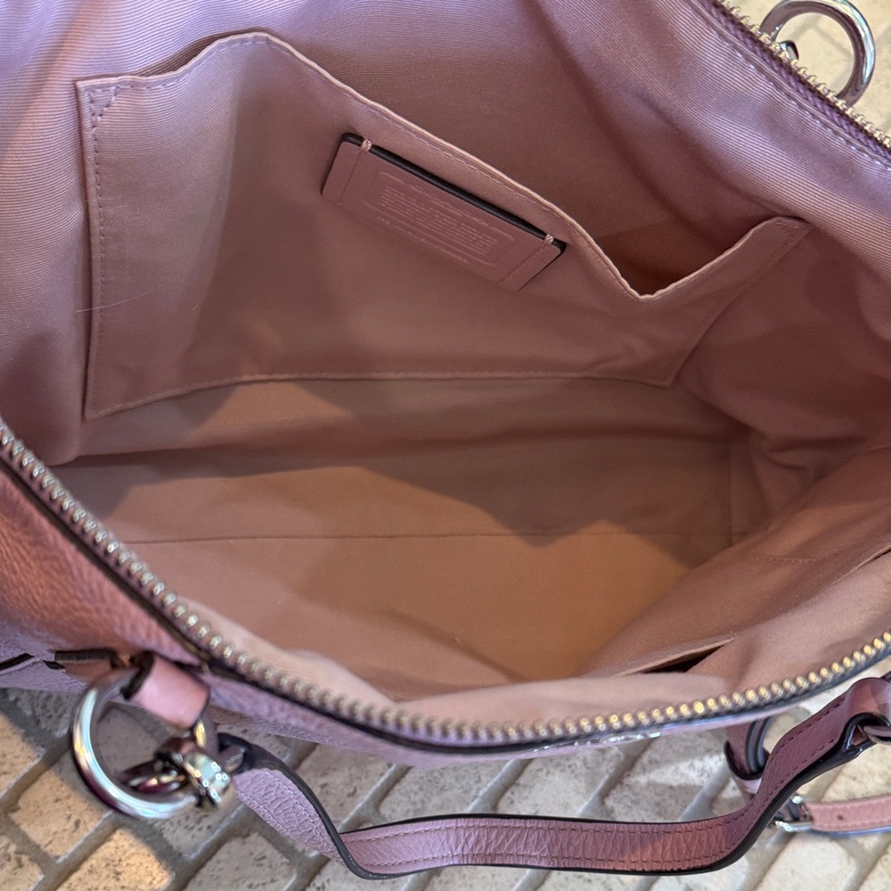 Coach Pink Pebbled Leather Shoulder Tote - Picture 3 of 4